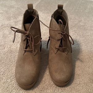Taupe wedge bootie. Size 7.5W